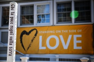 Peace Pole & Standing on the Side of Love Banner