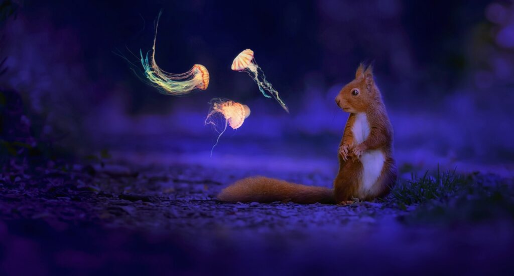 night, animal, jellyfish, squirrel, nature, light, be amazed, rodent, cute, jellyfish, be amazed, be amazed, be amazed, be amazed, be amazed